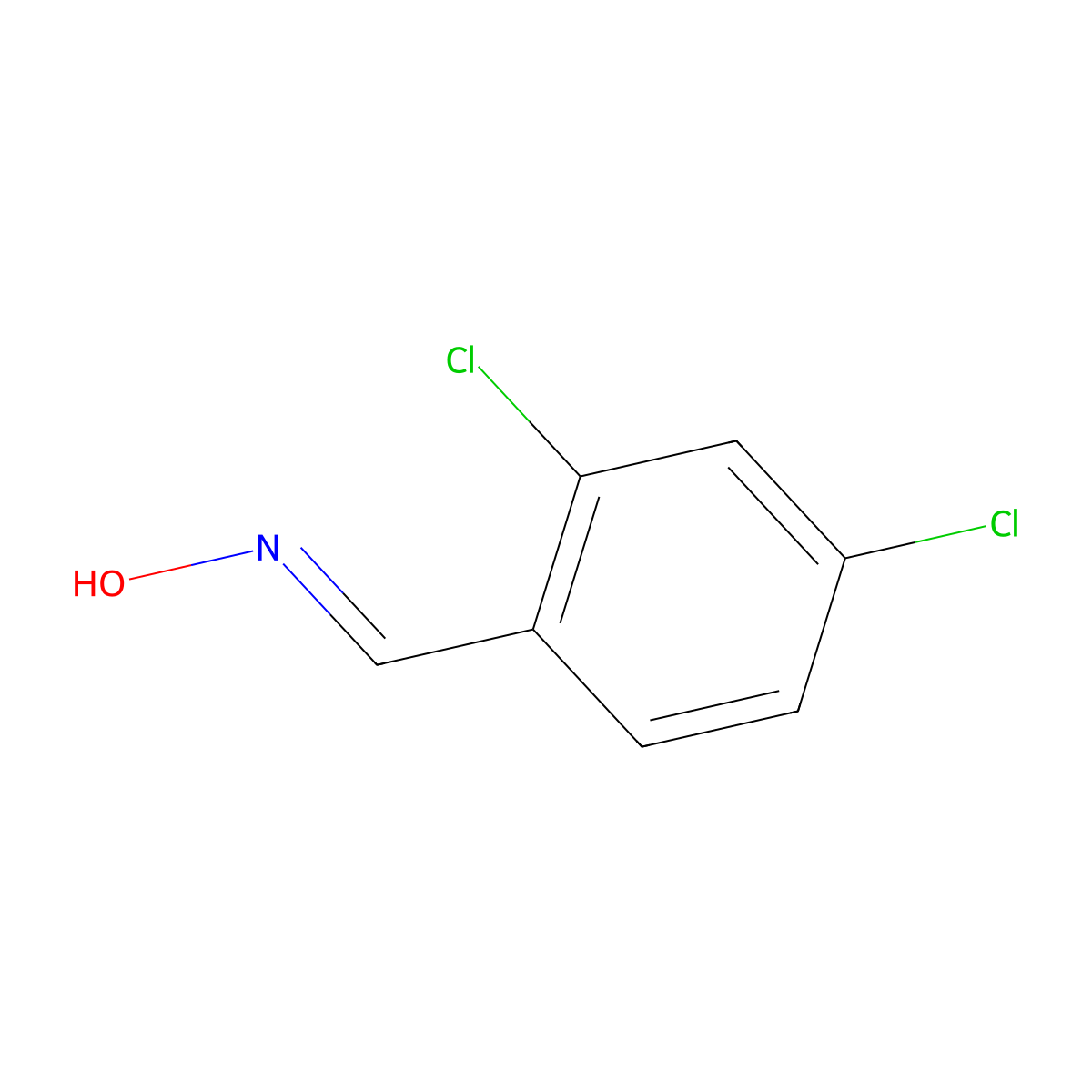 N-[(2,4-dichlorophenyl)methylidene]hydroxylamine molecular structure, CAS 56843-28-8