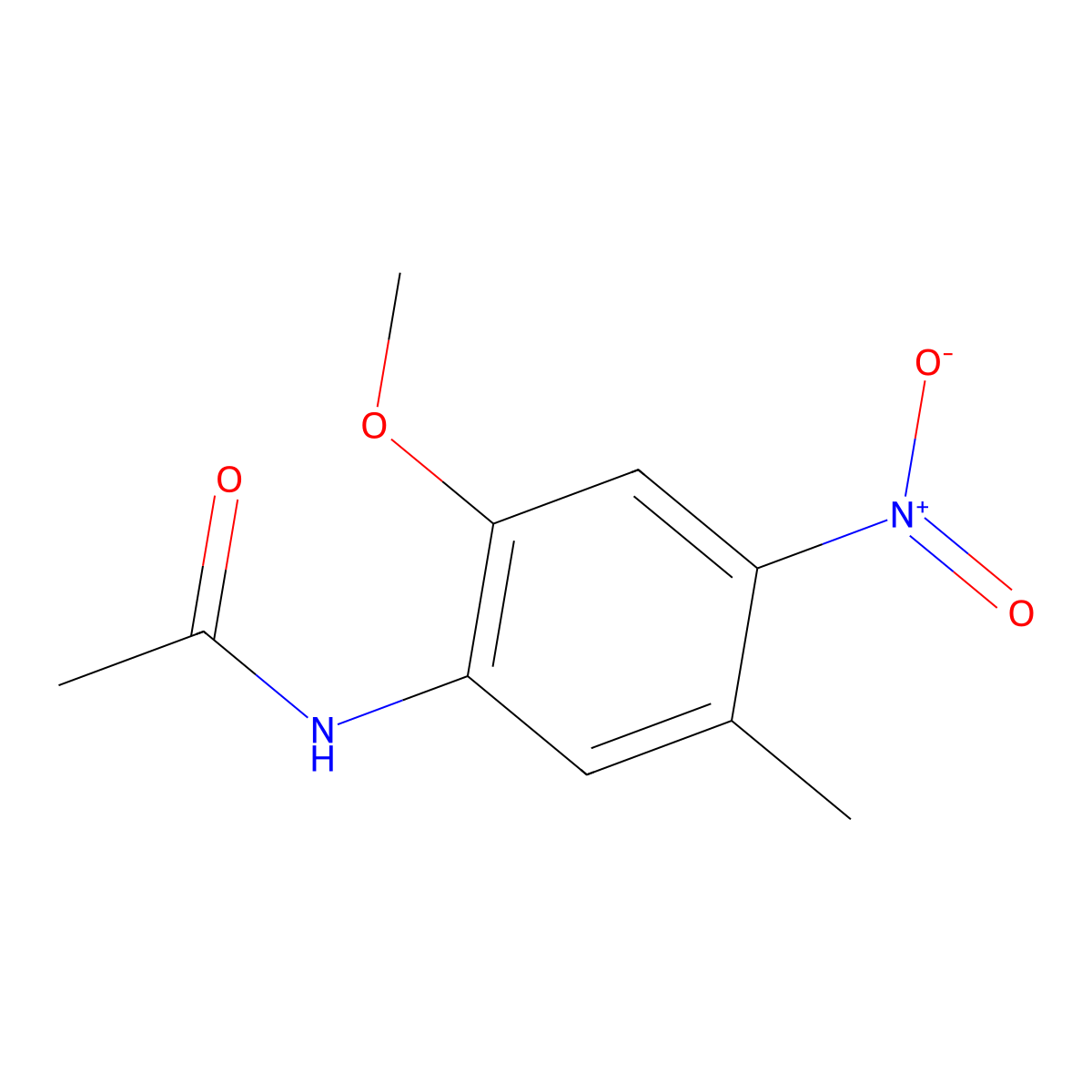 Acetamide, N-(2-methoxy-5-methyl-4-nitrophenyl)- molecular structure, CAS 56843-30-2