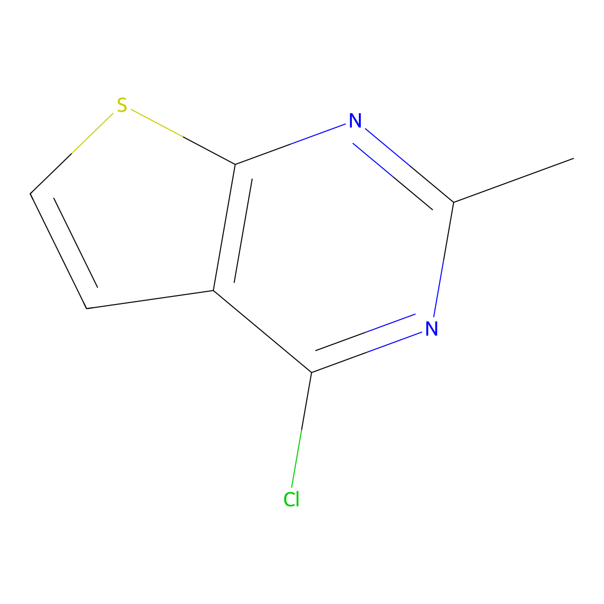 4-Chloro-2-methylthieno[2,3-d]pyrimidine molecular structure, CAS 56843-79-9