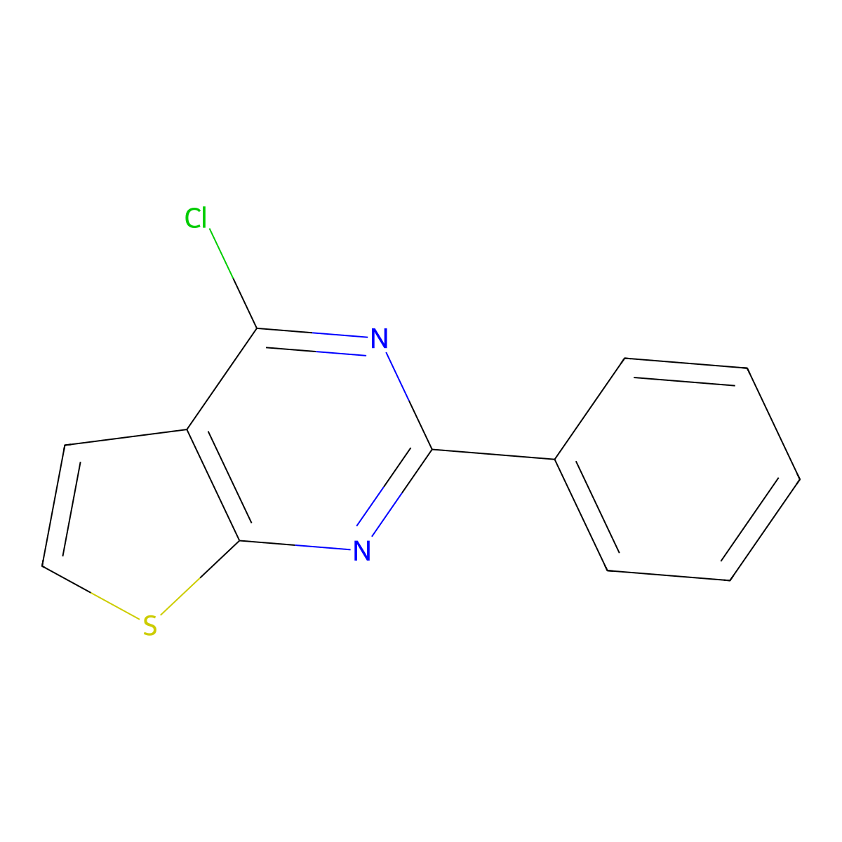 4-Chloro-2-phenylthieno[2,3-d]pyrimidine molecular structure, CAS 56843-80-2