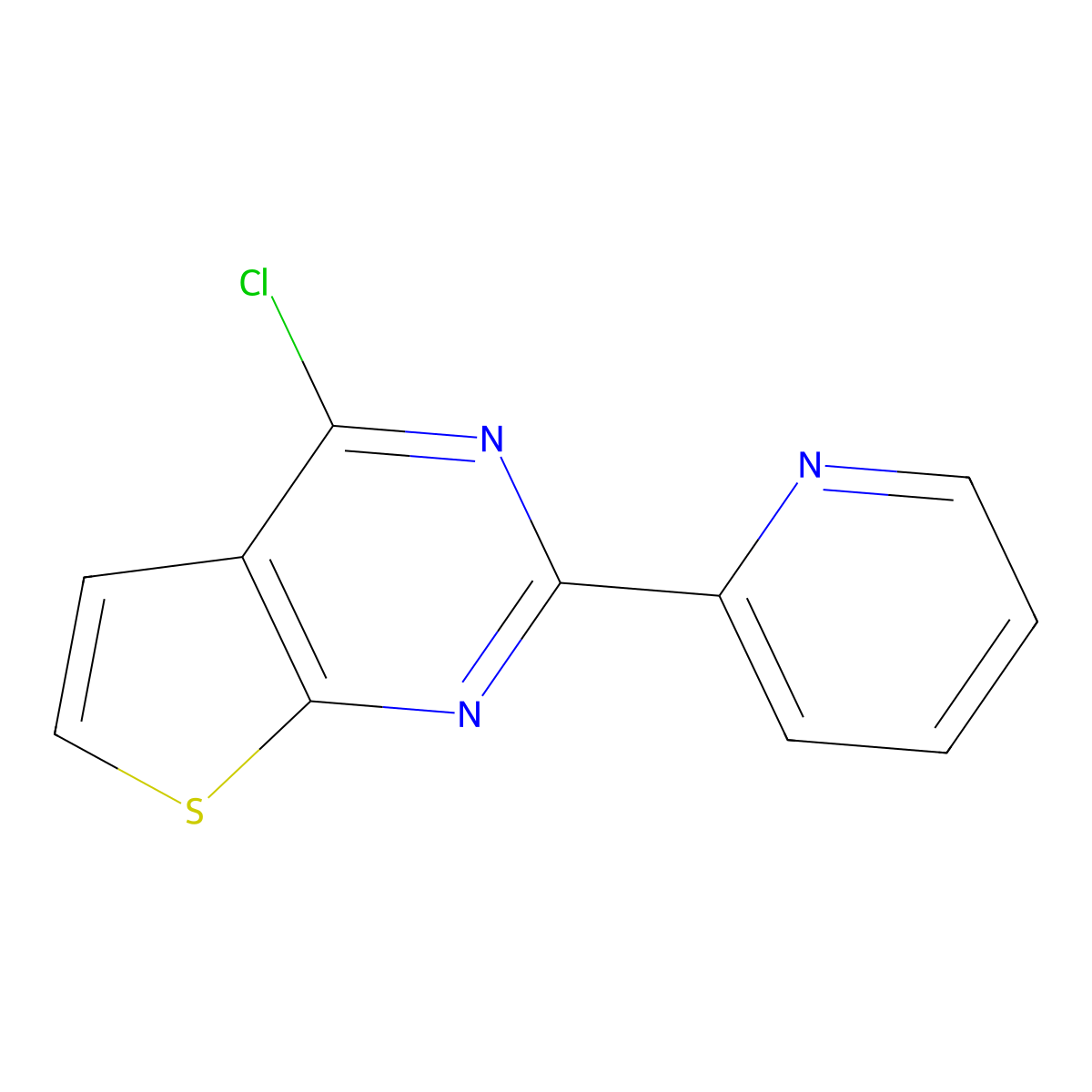 2-{4-Chlorothieno[2,3-d]pyrimidin-2-yl}pyridine molecular structure, CAS 56843-81-3