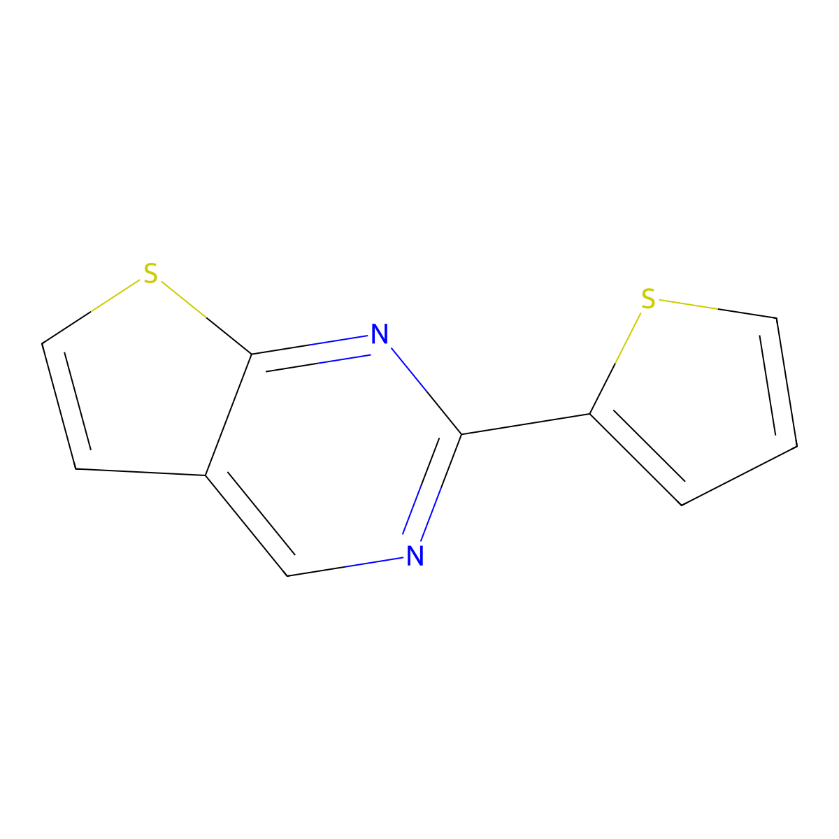 Thieno[2,3-d]pyrimidine, 2-(2-thienyl)- molecular structure, CAS 56844-04-3