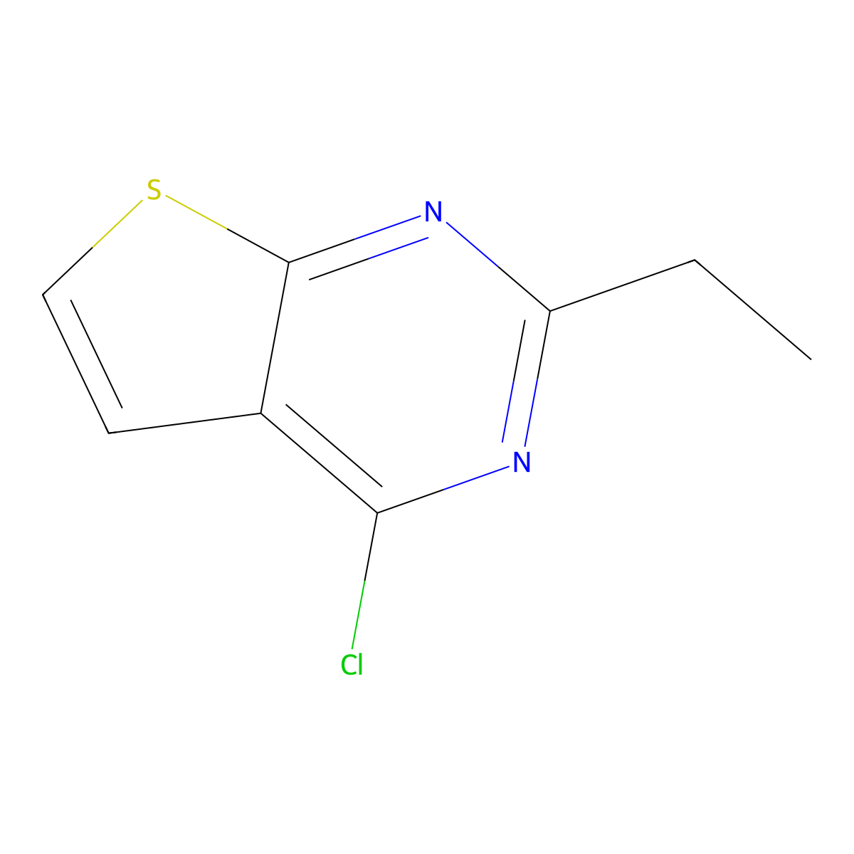 4-Chloro-2-ethylthieno(2,3-d)pyrimidine molecular structure, CAS 56844-11-2