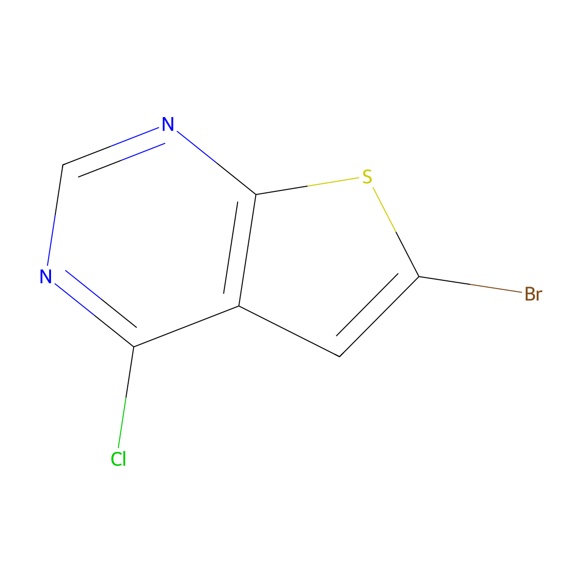 6-Bromo-4-chlorothieno[2,3-d]pyrimidine molecular structure, CAS 56844-12-3