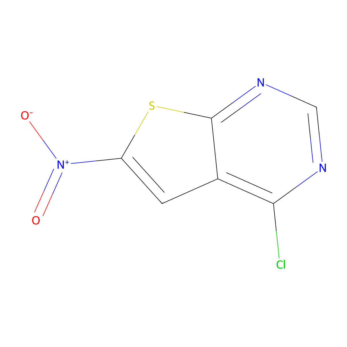 4-Chloro-6-nitrothieno(2,3-d)pyrimidine molecular structure, CAS 56844-13-4