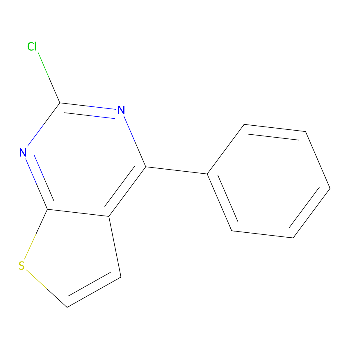 2-Chloro-4-phenylthieno[2,3-d]pyrimidine molecular structure, CAS 56844-18-9