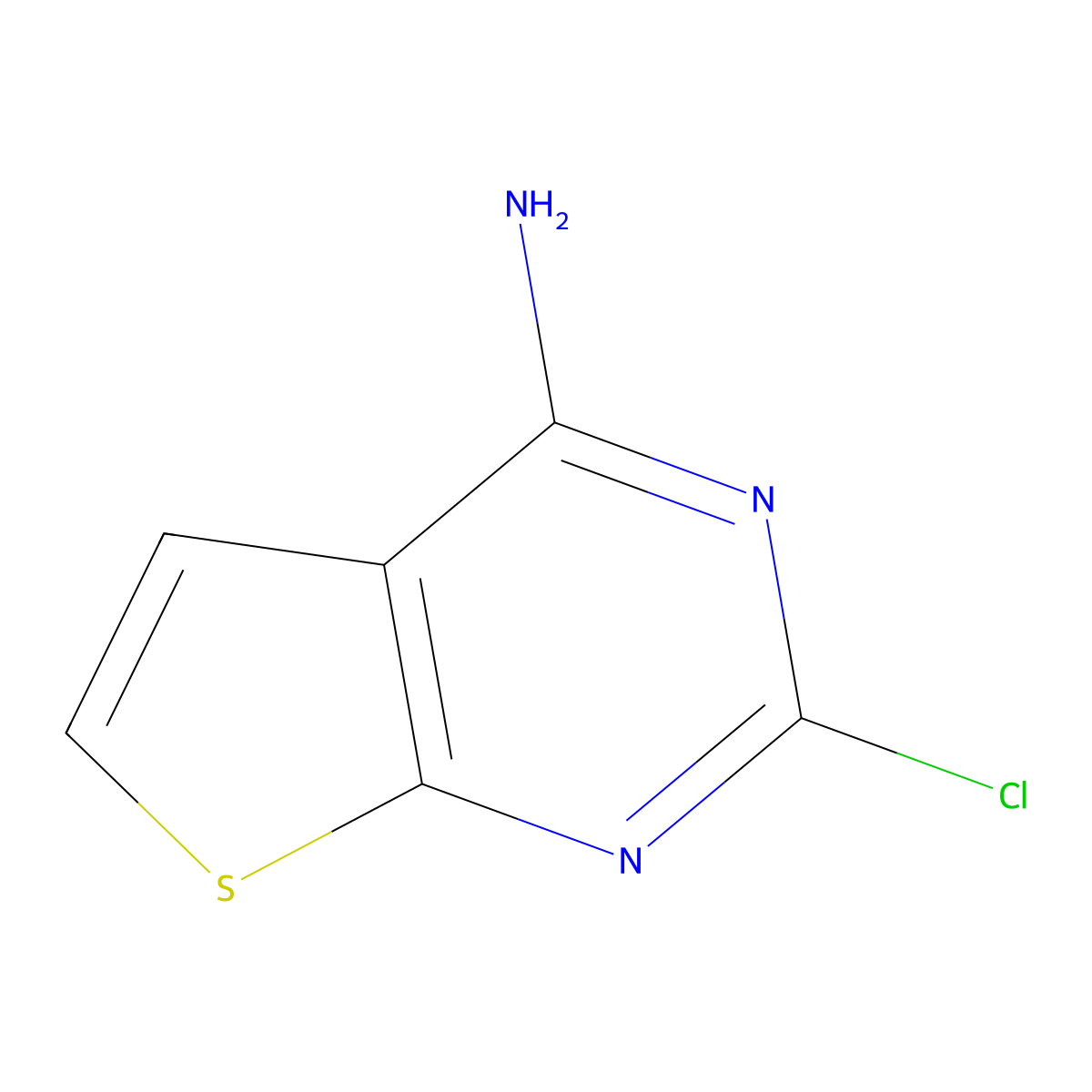 2-Chlorothieno[2,3-d]pyrimidin-4-amine molecular structure, CAS 56844-22-5
