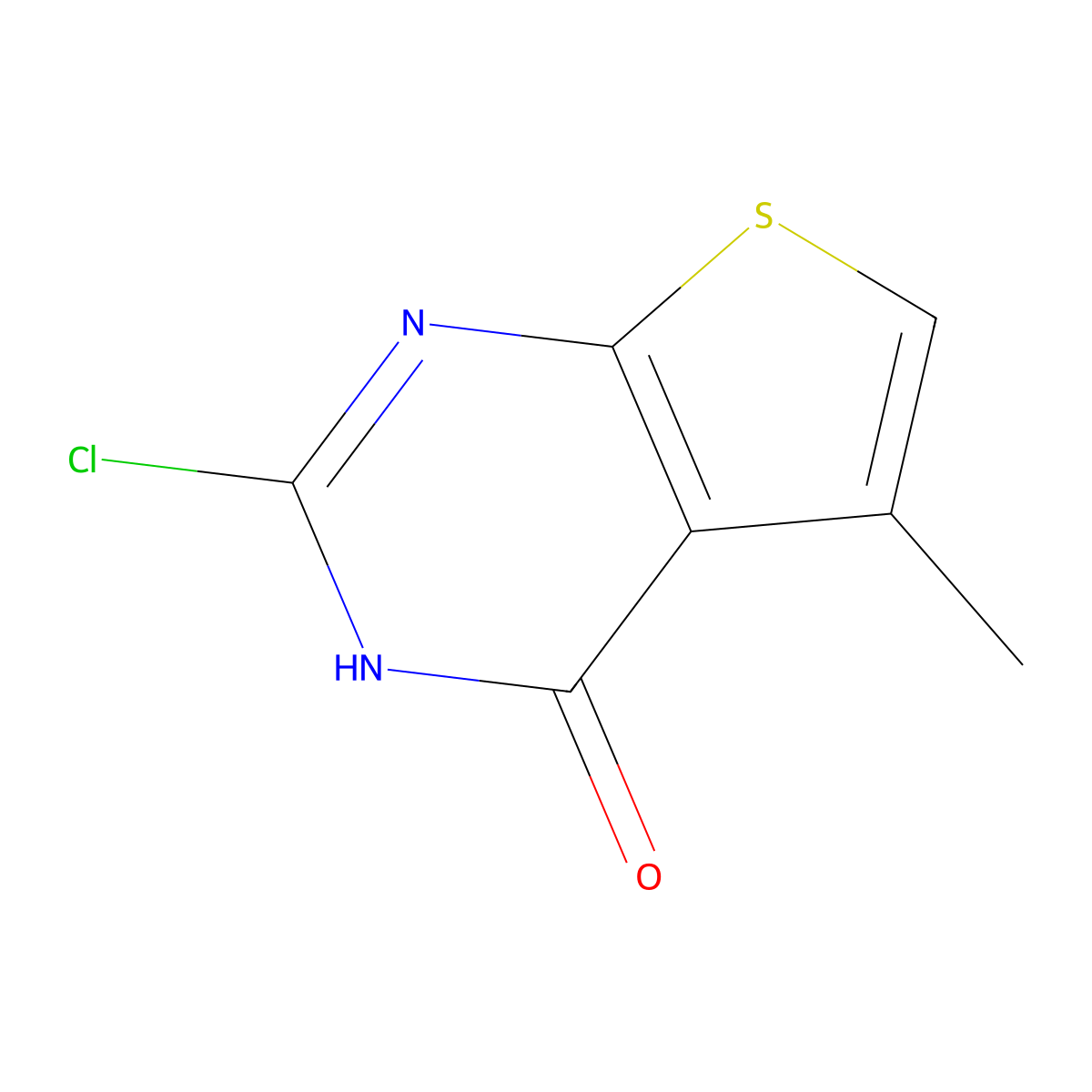 2-Chloro-5-methylthieno[2,3-D]pyrimidin-4(3H)-one molecular structure, CAS 56844-37-2