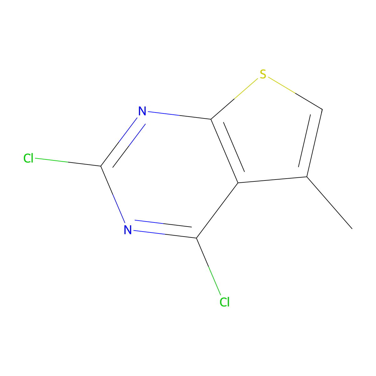2,4-Dichloro-5-methylthieno(2,3-d)pyrimidine molecular structure, CAS 56844-38-3