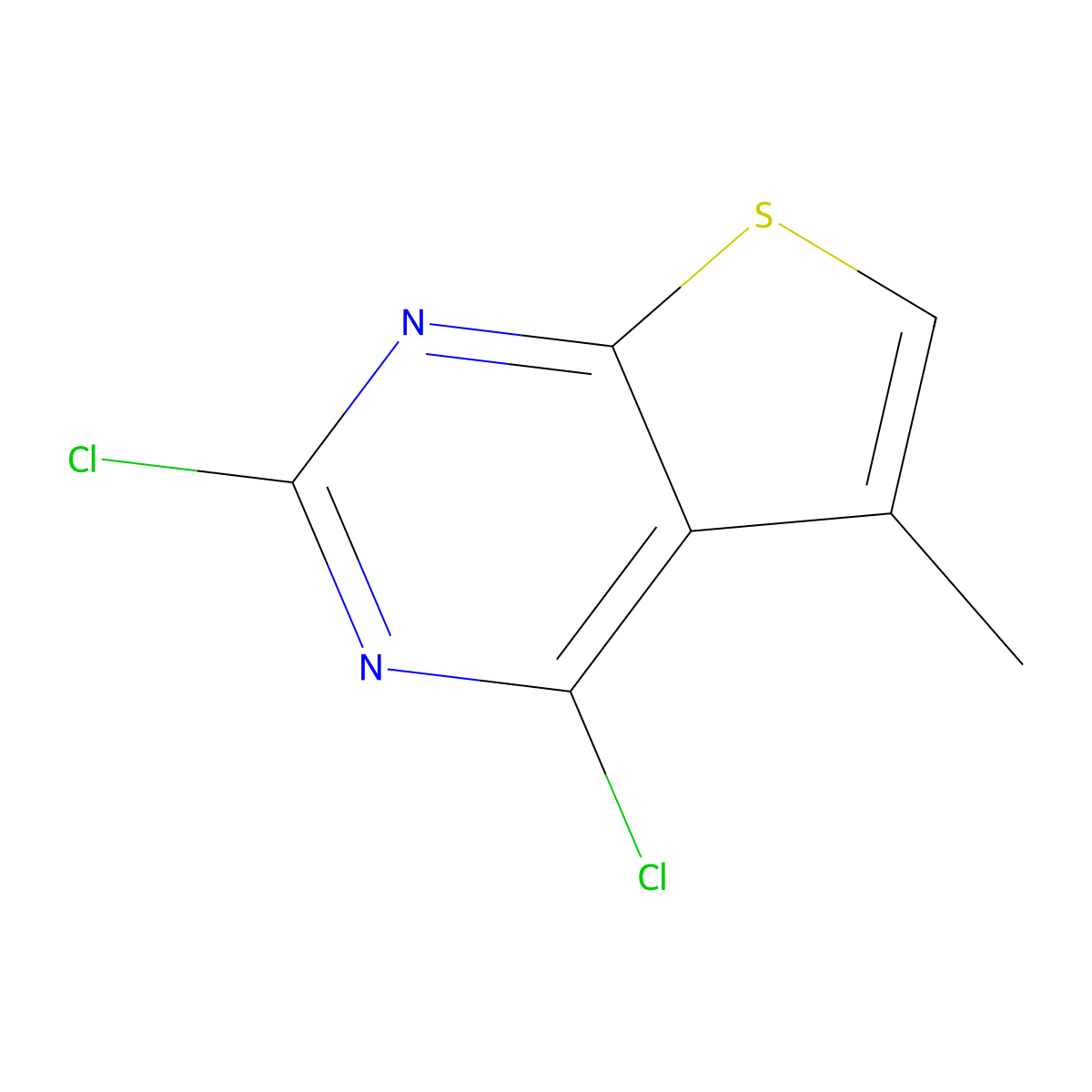 2,4-Dichloro-5-methylthieno(2,3-d)pyrimidine molecular structure, CAS 56844-38-3
