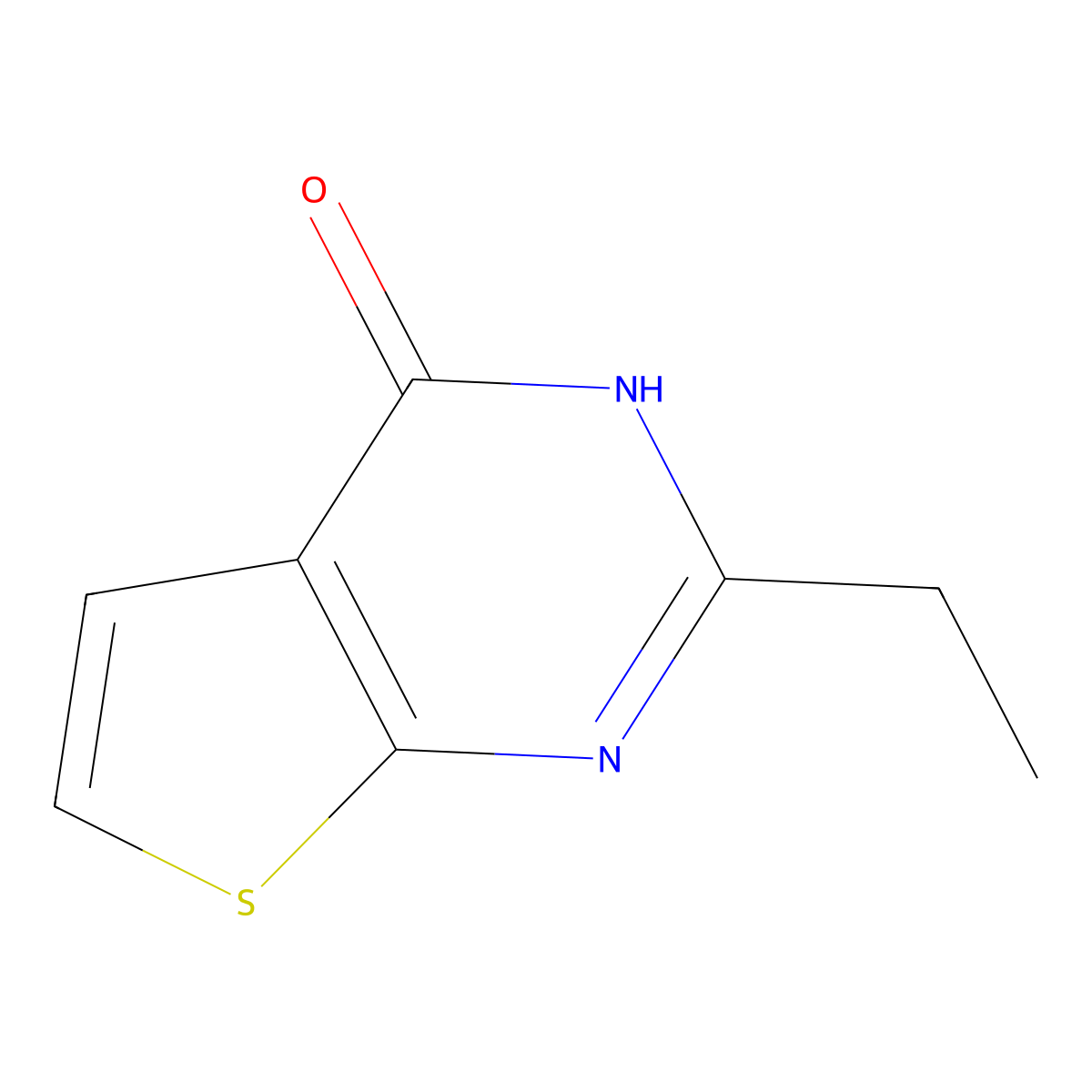 2-Ethylthieno(2,3-d)pyrimidin-4(1H)-one molecular structure, CAS 56844-39-4