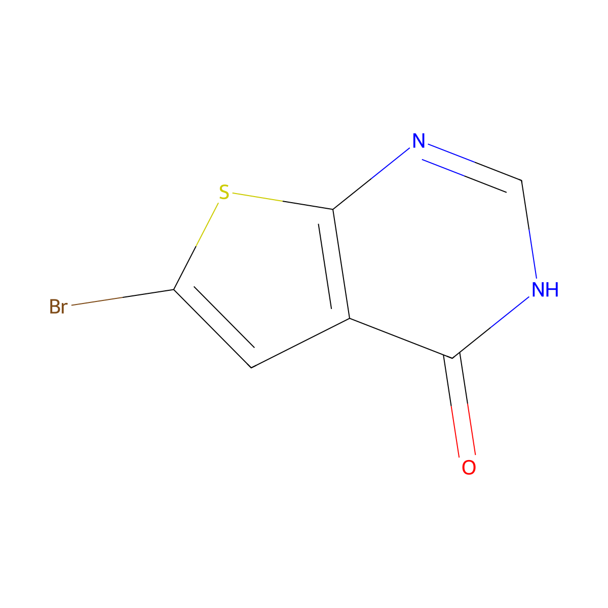 6-Bromothieno[2,3-d]pyrimidin-4(1H)-one molecular structure, CAS 56844-40-7