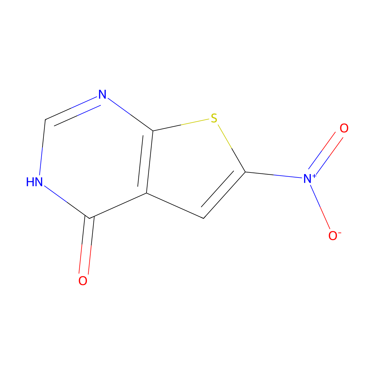 6-nitro-3H,4H-thieno[2,3-d]pyrimidin-4-one molecular structure, CAS 56844-41-8