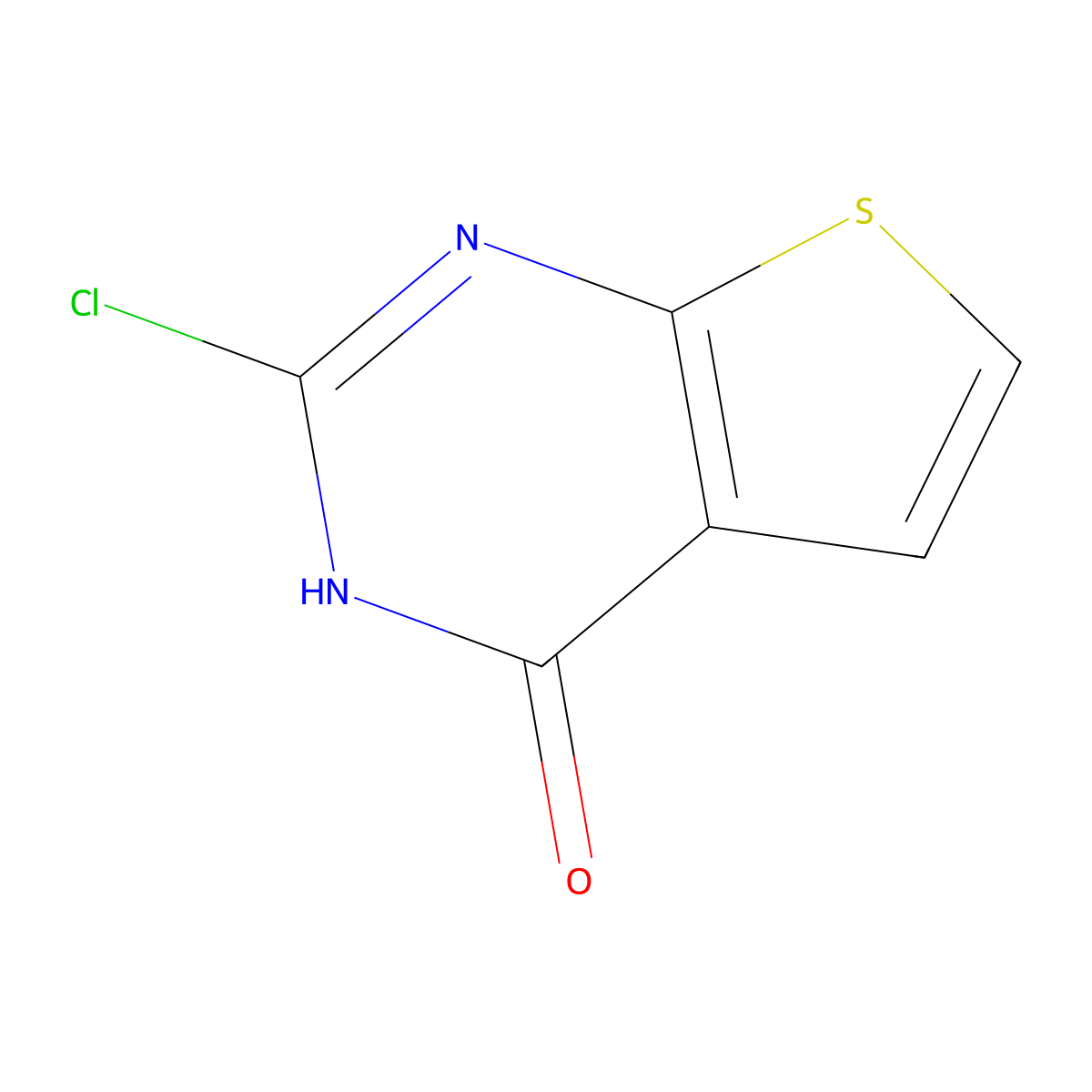 2-Chlorothieno[2,3-D]pyrimidin-4(3H)-one molecular structure, CAS 56844-43-0