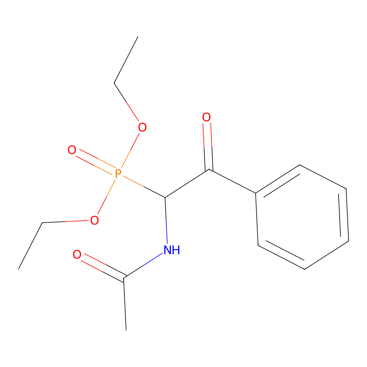 N-(1-diethoxyphosphoryl-2-oxo-2-phenylethyl)acetamide molecular structure, CAS 56848-79-4