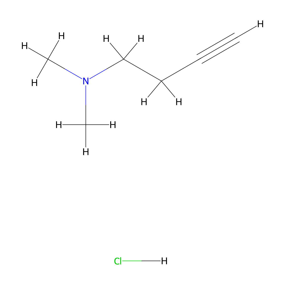 (But-3-yn-1-yl)dimethylamine hydrochloride molecular structure, CAS 56849-99-1