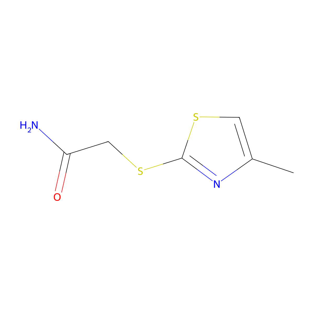 2-[(4-Methyl-1,3-thiazol-2-yl)sulfanyl]acetamide molecular structure, CAS 5685-14-3