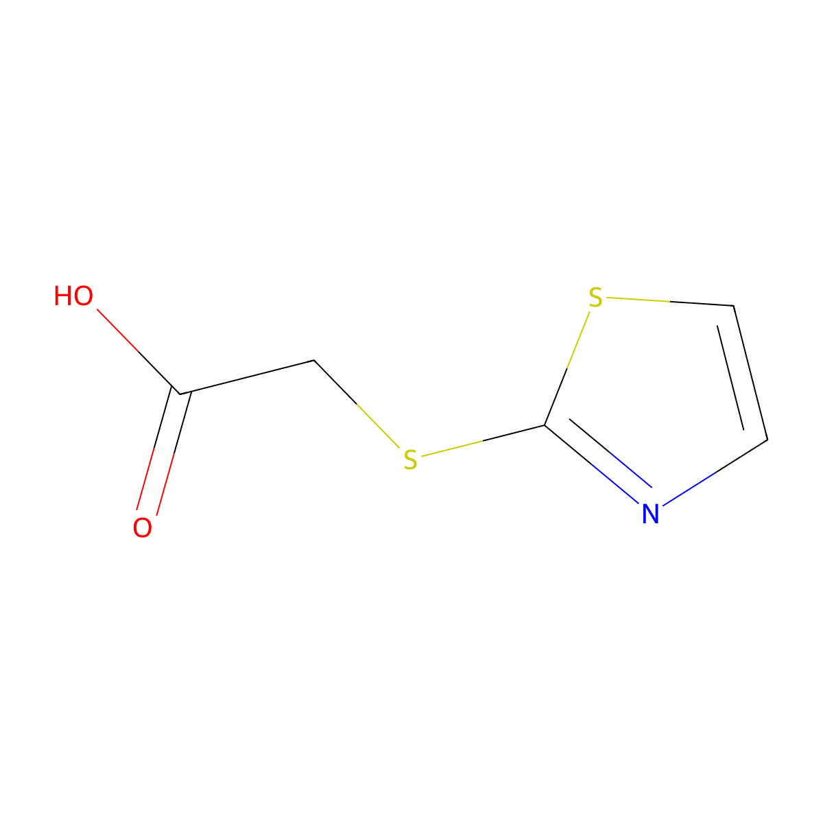 2-(Thiazol-2-ylthio)acetic acid molecular structure, CAS 5685-16-5