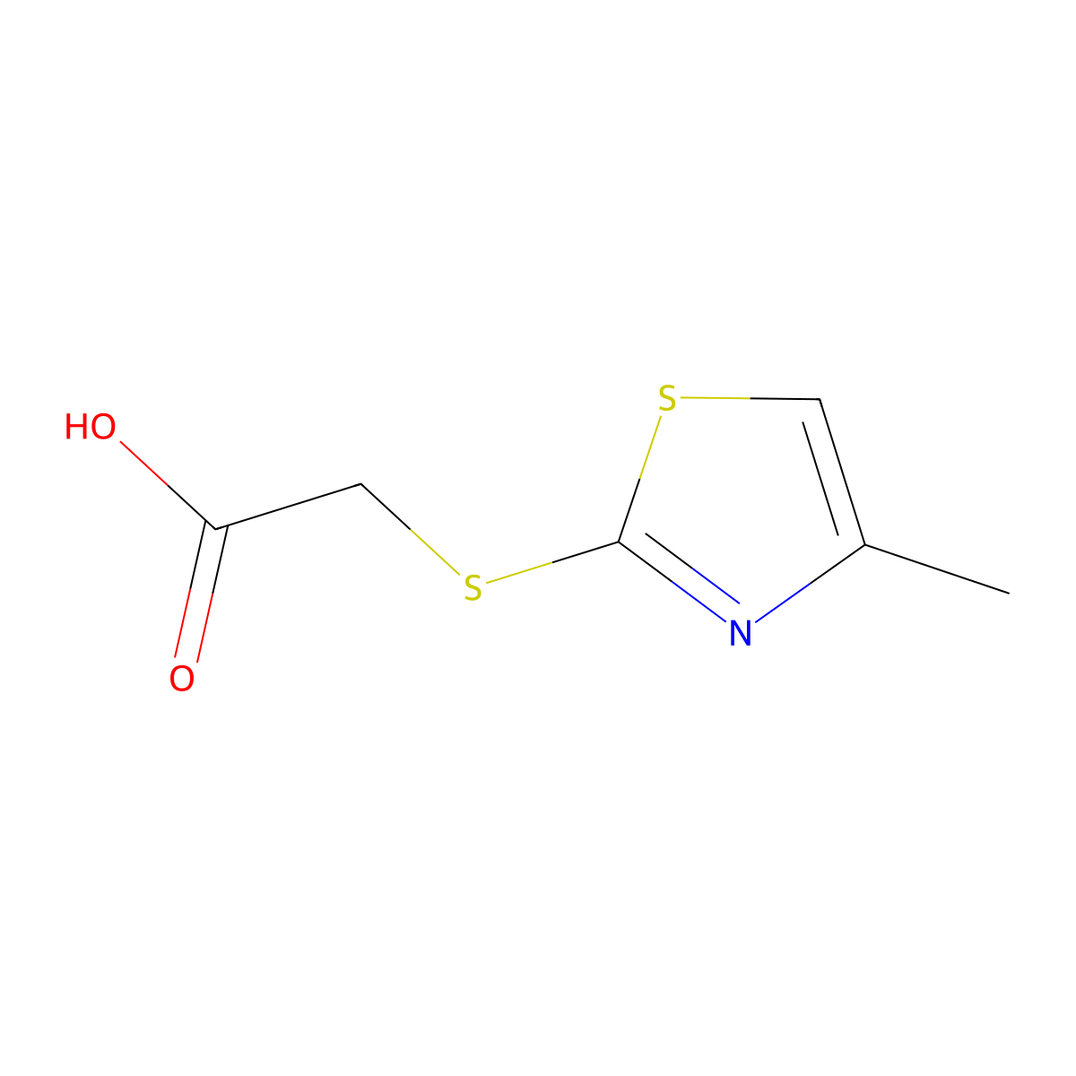 (4-Methyl-thiazol-2-ylsulfanyl)-acetic acid molecular structure, CAS 5685-17-6