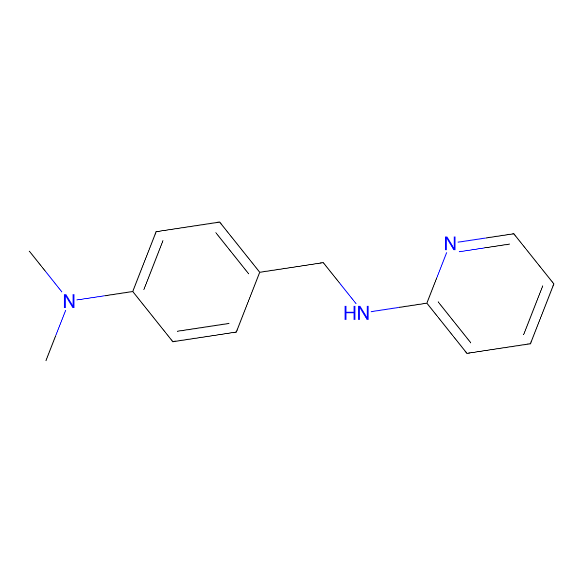 Dimethyl{4-[(2-pyridylamino)methyl]phenyl}amine molecular structure, CAS 56851-22-0