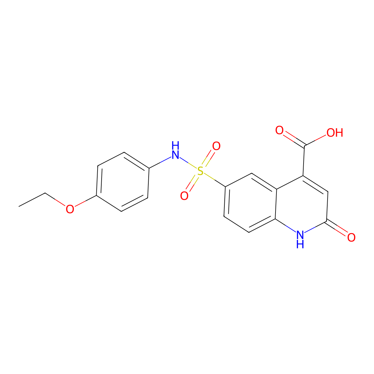 6-[(4-Ethoxyphenyl)sulfamoyl]-2-hydroxyquinoline-4-carboxylic acid molecular structure, CAS 568543-64-6