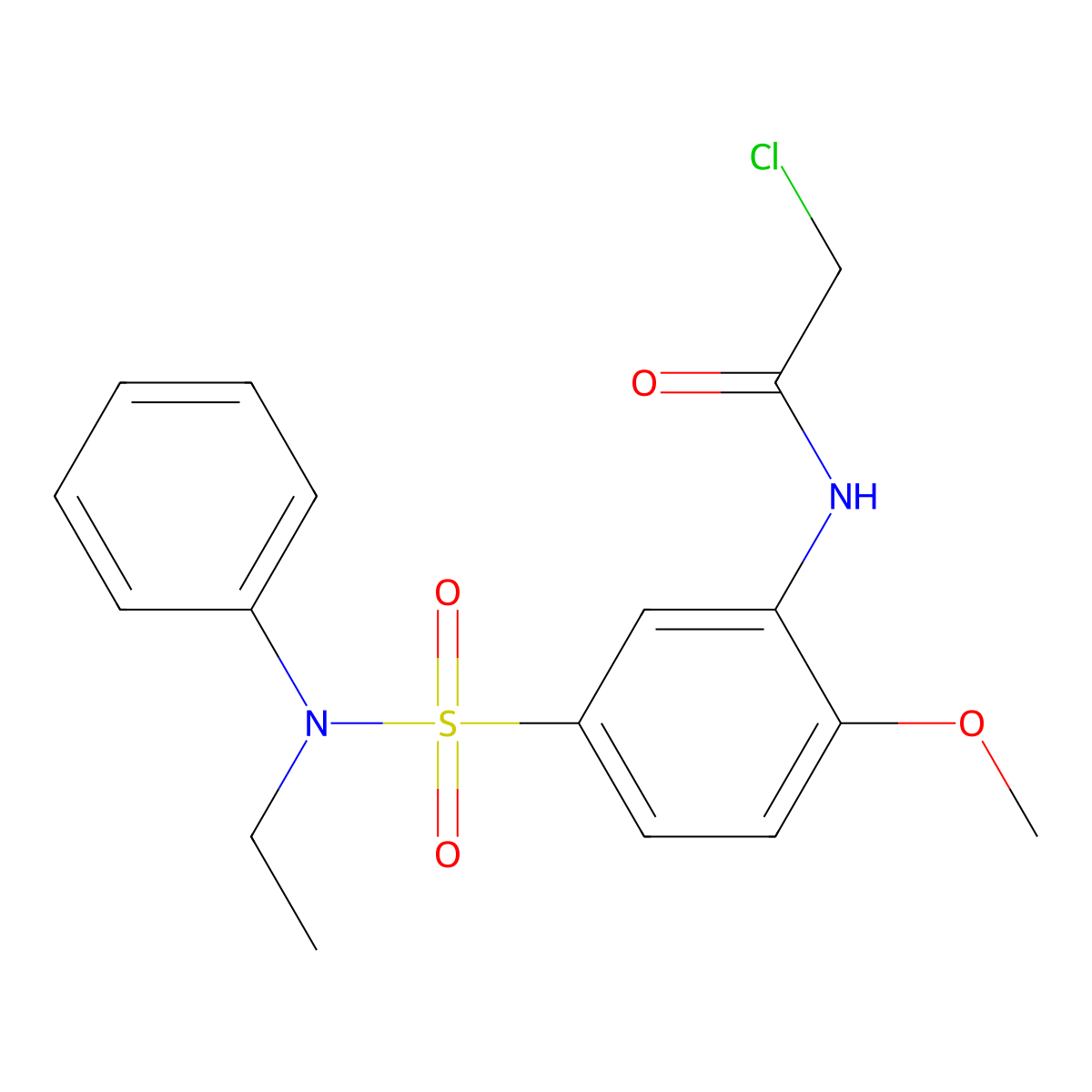 2-Chloro-N-[5-(ethyl-phenyl-sulfamoyl)-2-methoxy-phenyl]-acetamide molecular structure, CAS 568543-65-7