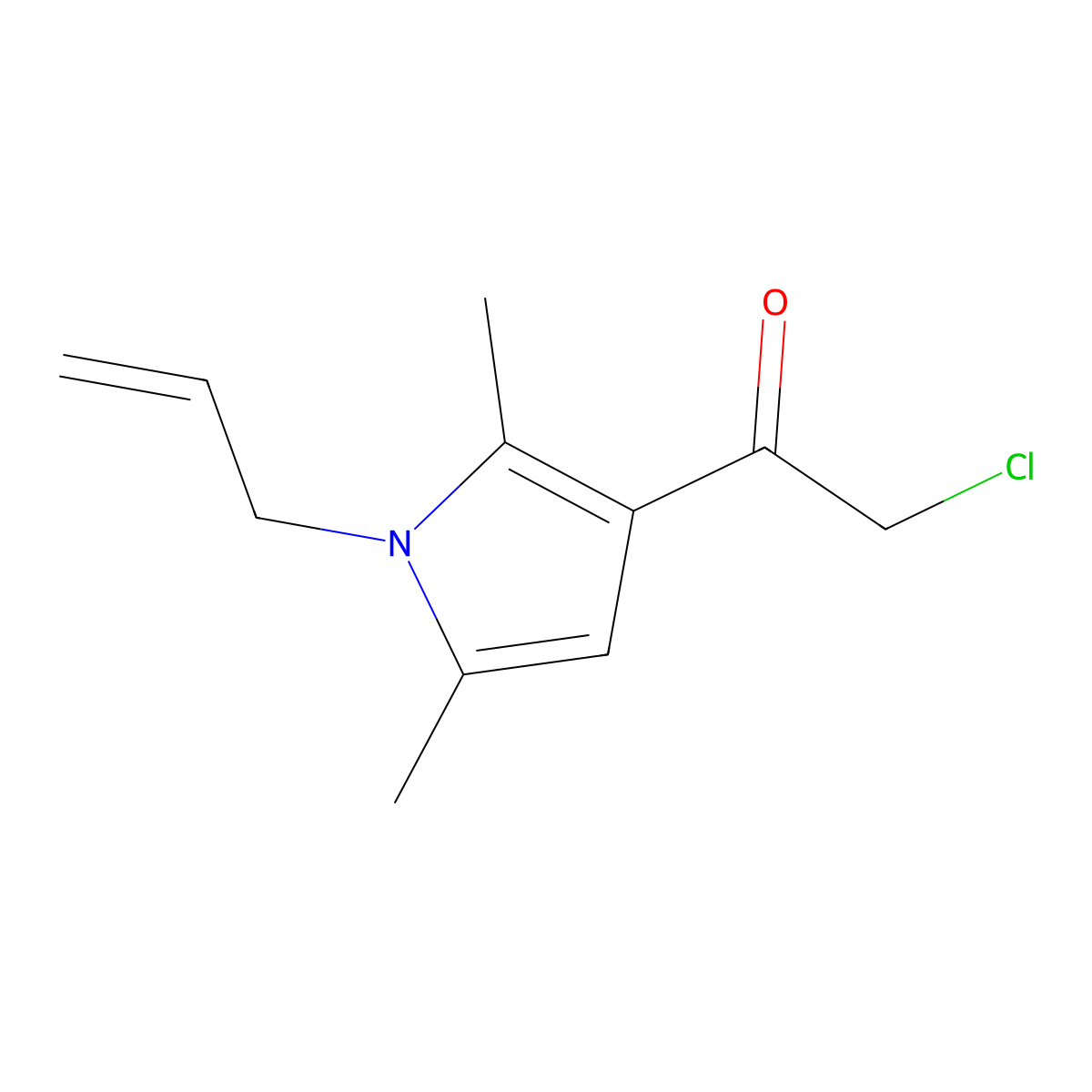 2-chloro-1-[2,5-dimethyl-1-(prop-2-en-1-yl)-1H-pyrrol-3-yl]ethan-1-one molecular structure, CAS 568543-78-2