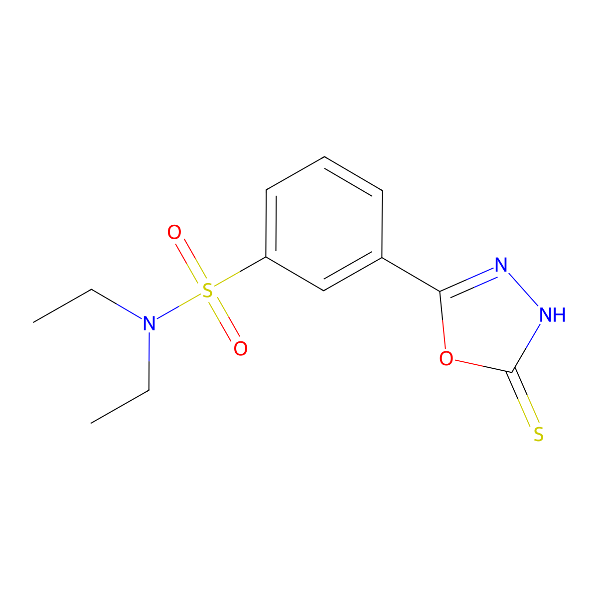 N,N-diethyl-3-(5-sulfanyl-1,3,4-oxadiazol-2-yl)benzene-1-sulfonamide molecular structure, CAS 568543-93-1