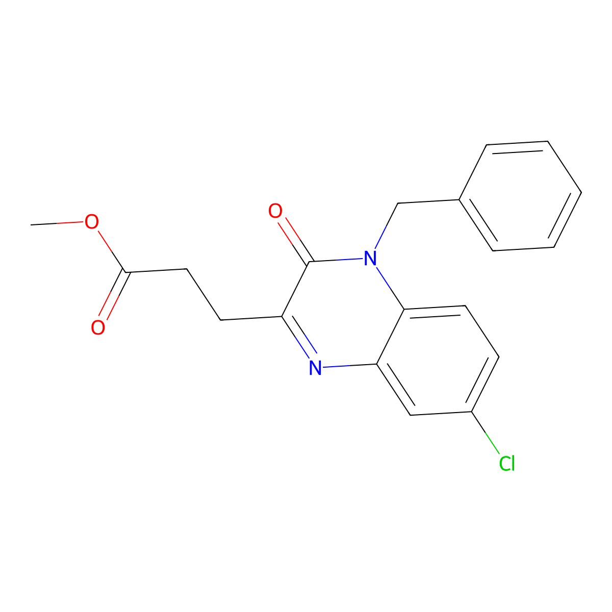 Methyl 7-chloro-3,4-dihydro-3-oxo-4-(phenylmethyl)-2-quinoxalinepropanoate molecular structure, CAS 568544-00-3
