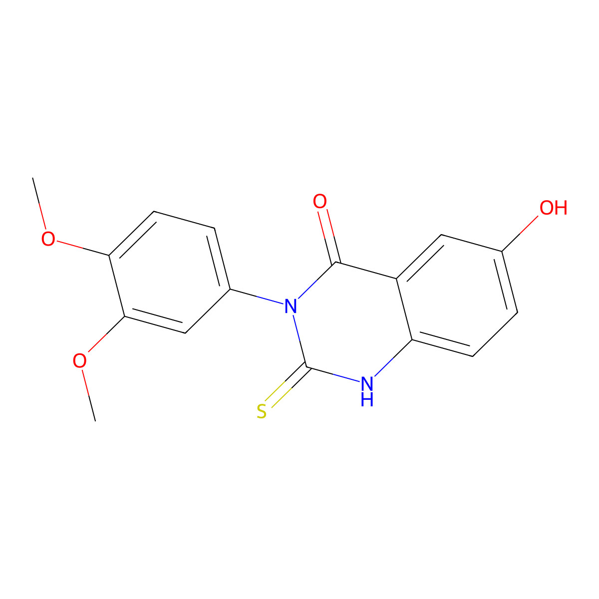 3-(3,4-Dimethoxyphenyl)-6-hydroxy-2-sulfanyl-3,4-dihydroquinazolin-4-one molecular structure, CAS 568544-01-4