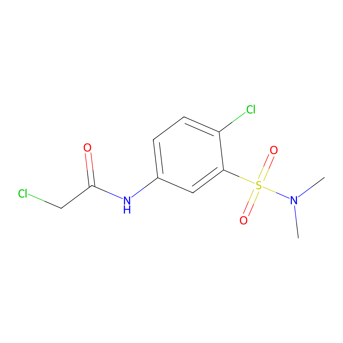 2-chloro-N-[4-chloro-3-(dimethylsulfamoyl)phenyl]acetamide molecular structure, CAS 568544-03-6