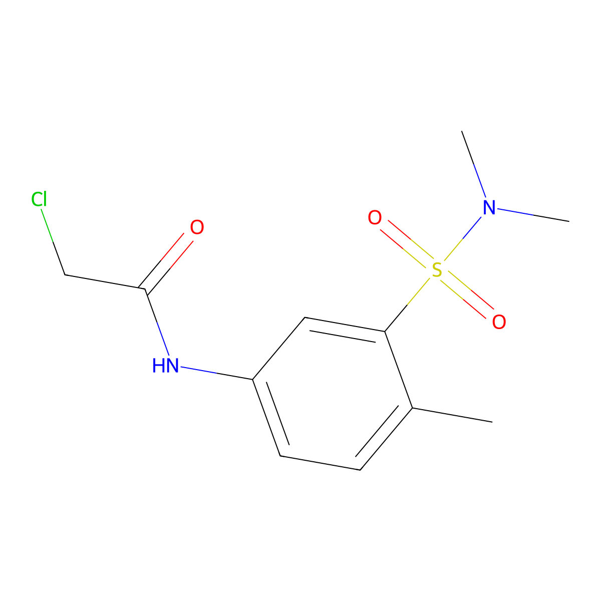 2-chloro-N-[3-(dimethylsulfamoyl)-4-methylphenyl]acetamide molecular structure, CAS 568550-92-5