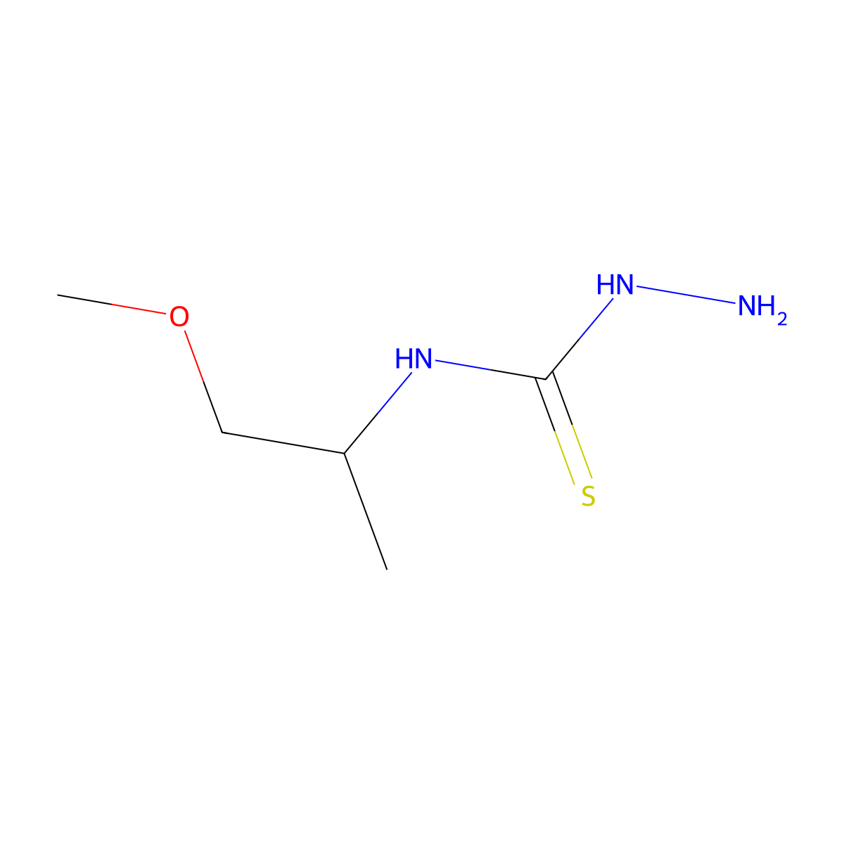 3-Amino-1-(1-methoxypropan-2-yl)thiourea molecular structure, CAS 568551-25-7
