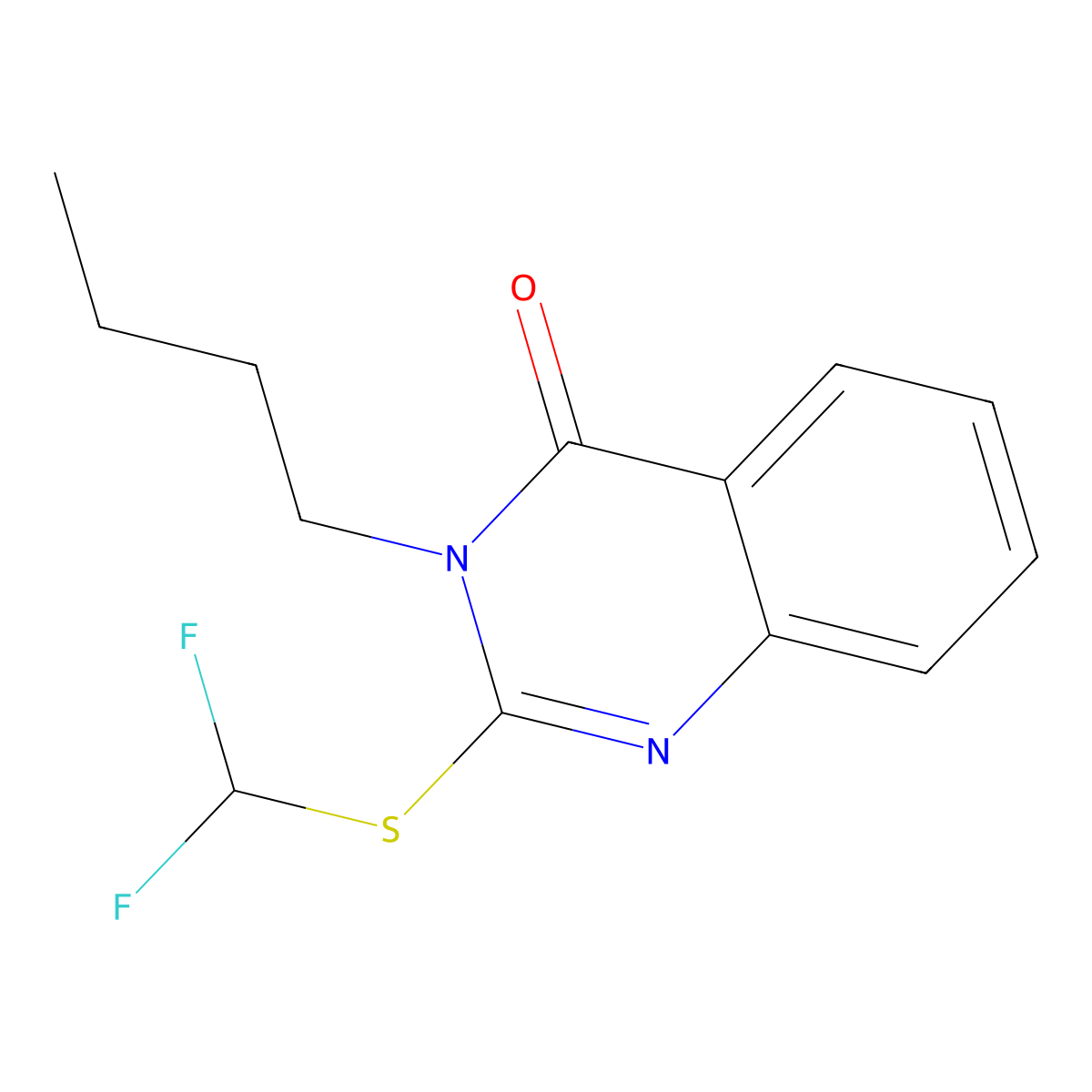 3-Butyl-2-[(difluoromethyl)sulfanyl]-3,4-dihydroquinazolin-4-one molecular structure, CAS 568551-60-0
