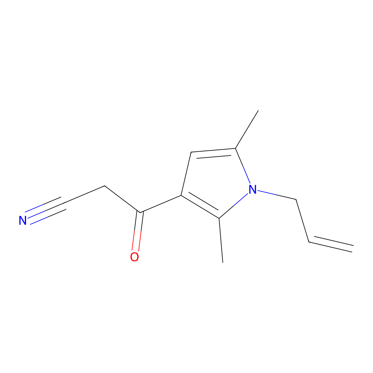 3-[2,5-dimethyl-1-(prop-2-en-1-yl)-1H-pyrrol-3-yl]-3-oxopropanenitrile molecular structure, CAS 568551-63-3