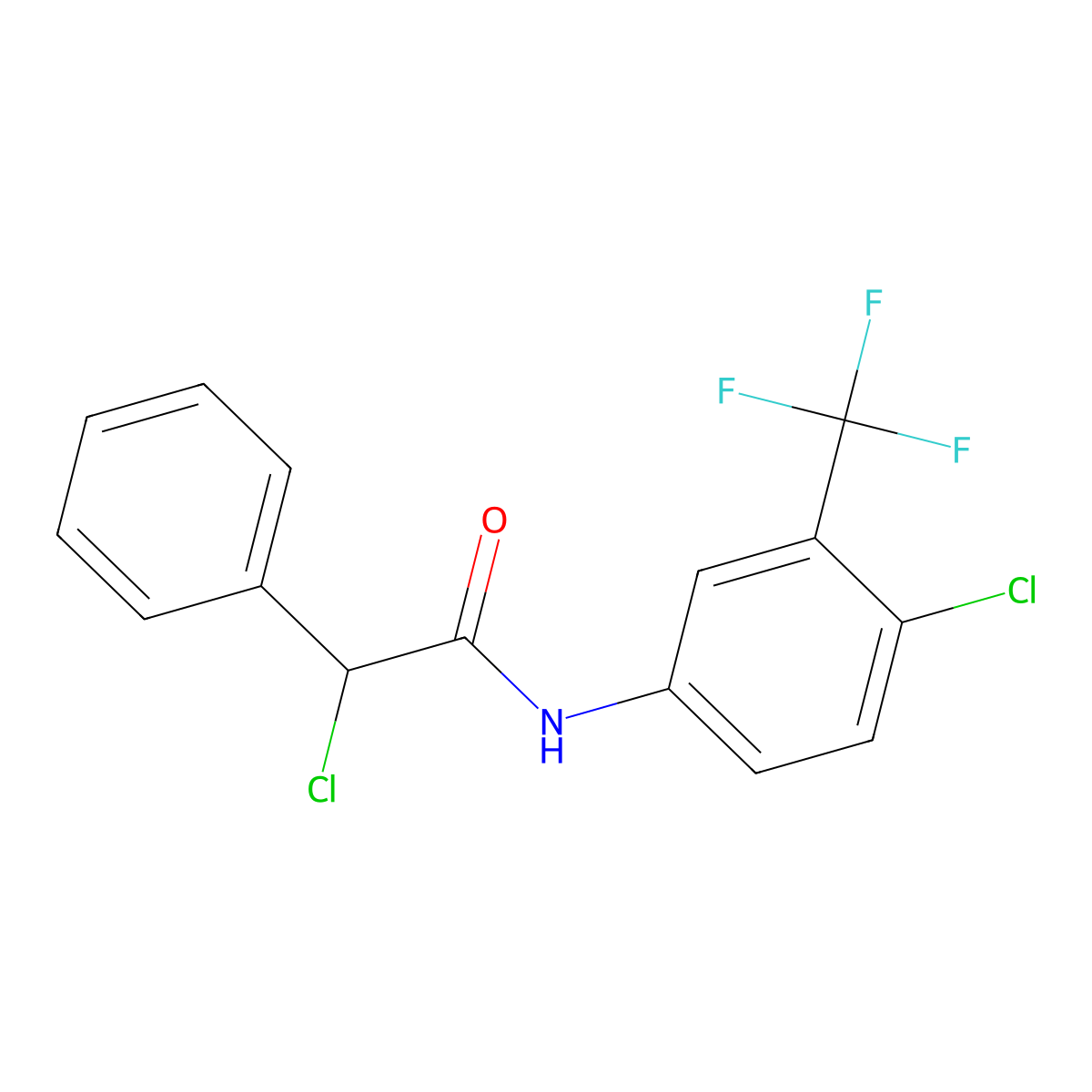 2-chloro-N-[4-chloro-3-(trifluoromethyl)phenyl]-2-phenylacetamide molecular structure, CAS 568553-09-3