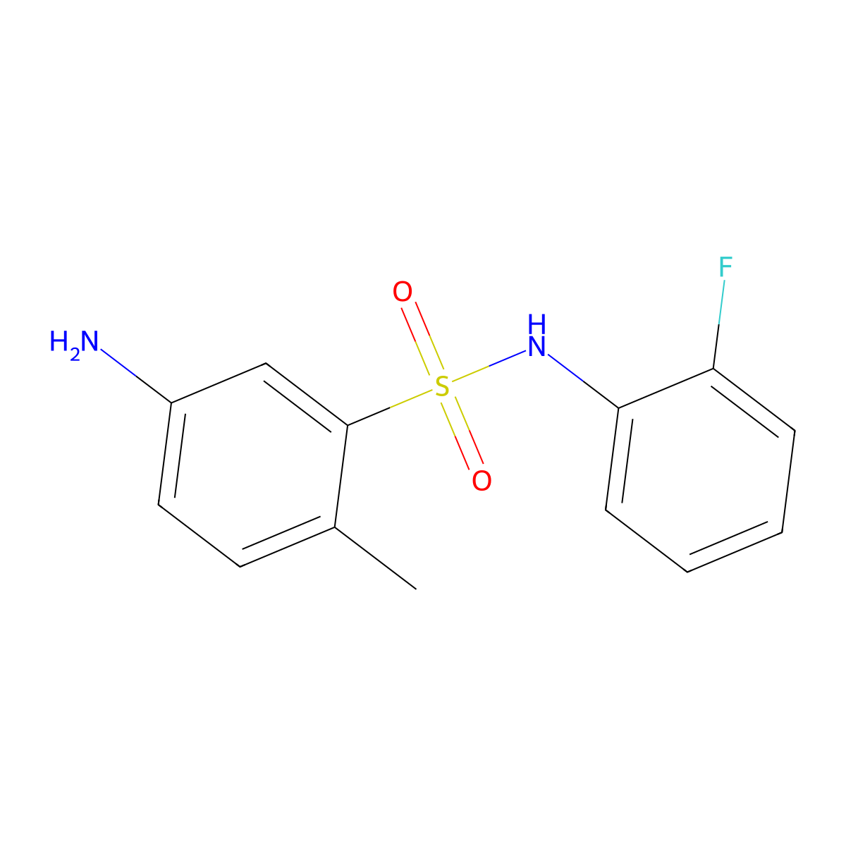 5-amino-N-(2-fluorophenyl)-2-methylbenzene-1-sulfonamide molecular structure, CAS 568553-41-3