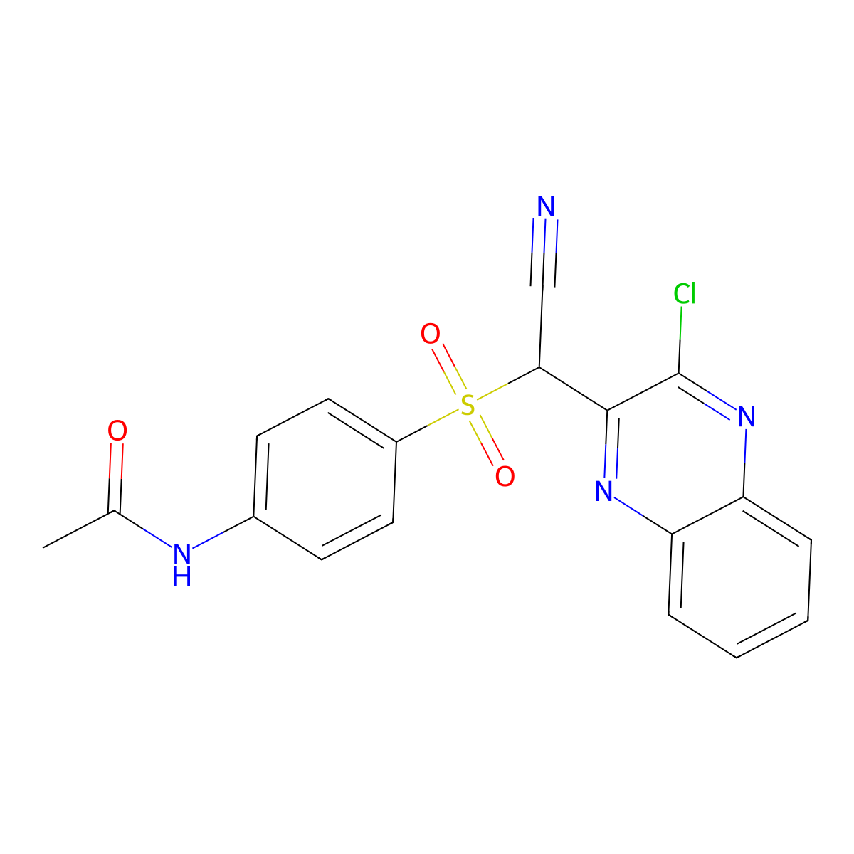 N-{4-[(3-Chloroquinoxalin-2-YL)(cyano)methanesulfonyl]phenyl}acetamide molecular structure, CAS 568553-72-0