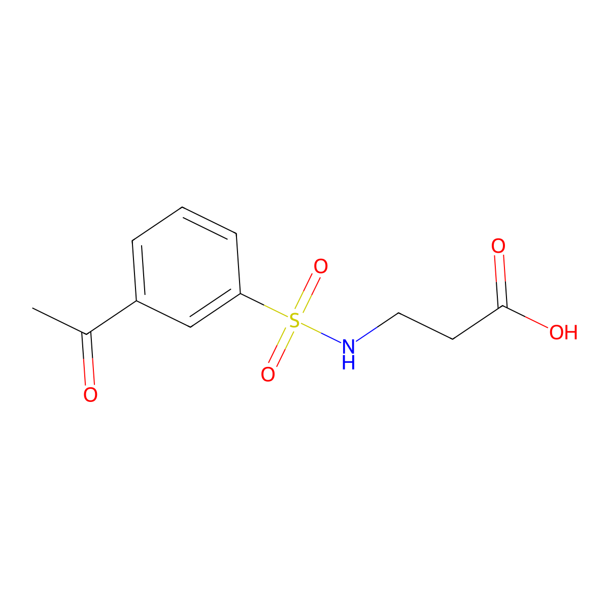 3-(3-Acetylbenzenesulfonamido)propanoic acid molecular structure, CAS 568554-51-8