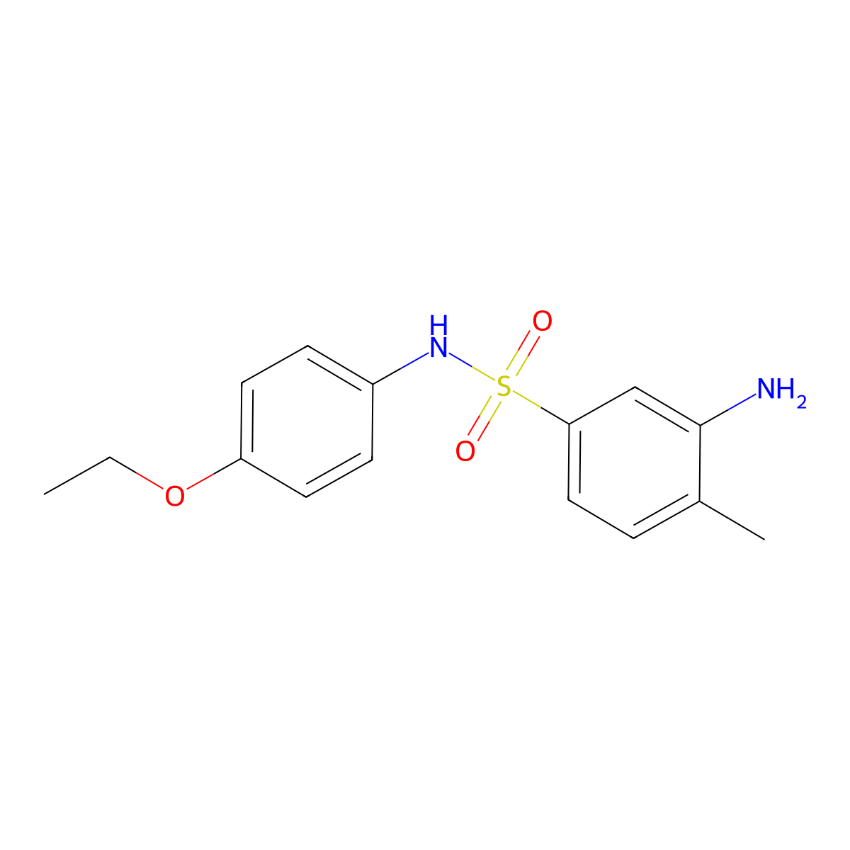 3-amino-N-(4-ethoxyphenyl)-4-methylbenzene-1-sulfonamide molecular structure, CAS 568555-20-4