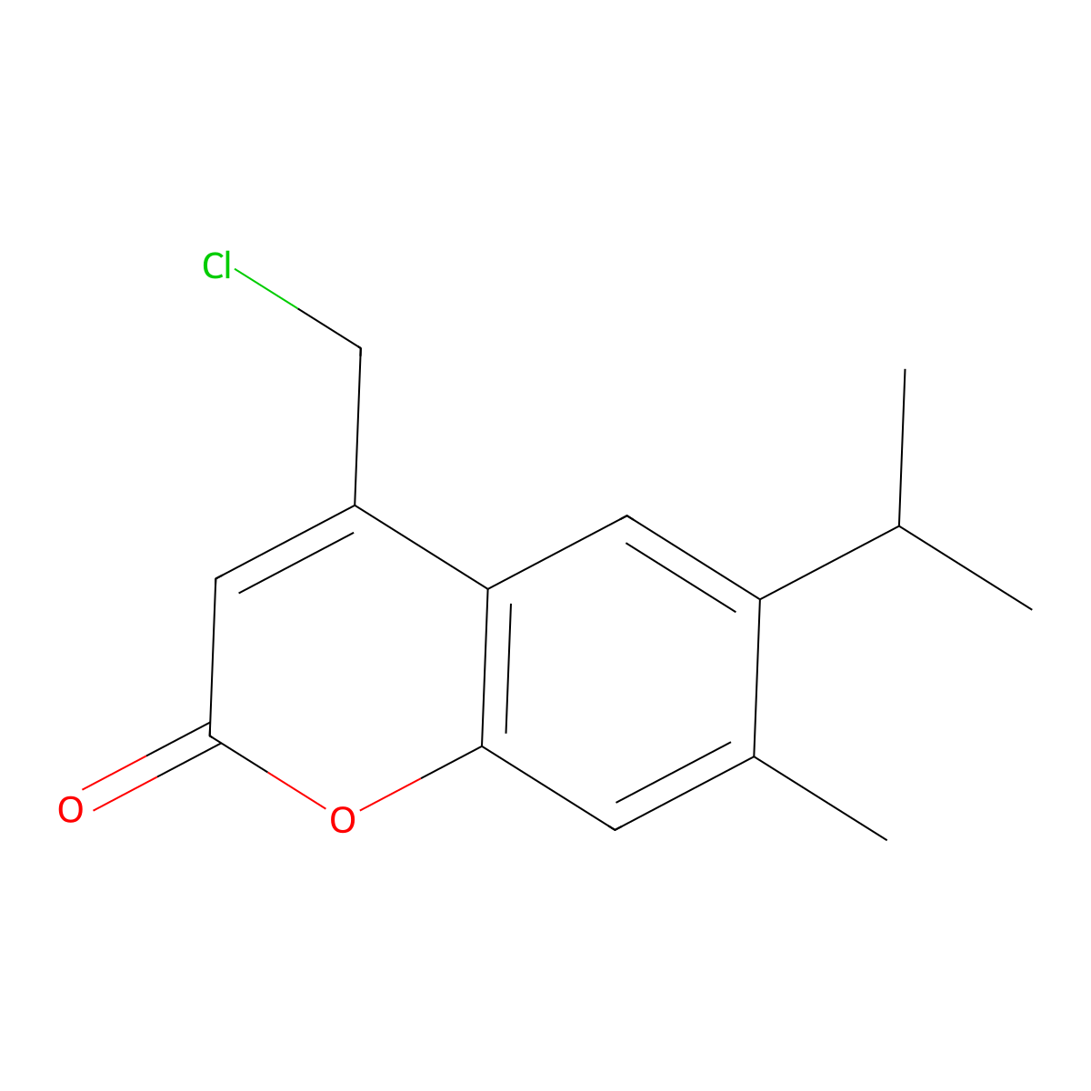 4-Chloromethyl-6-isopropyl-7-methyl-chromen-2-one molecular structure, CAS 568555-36-2