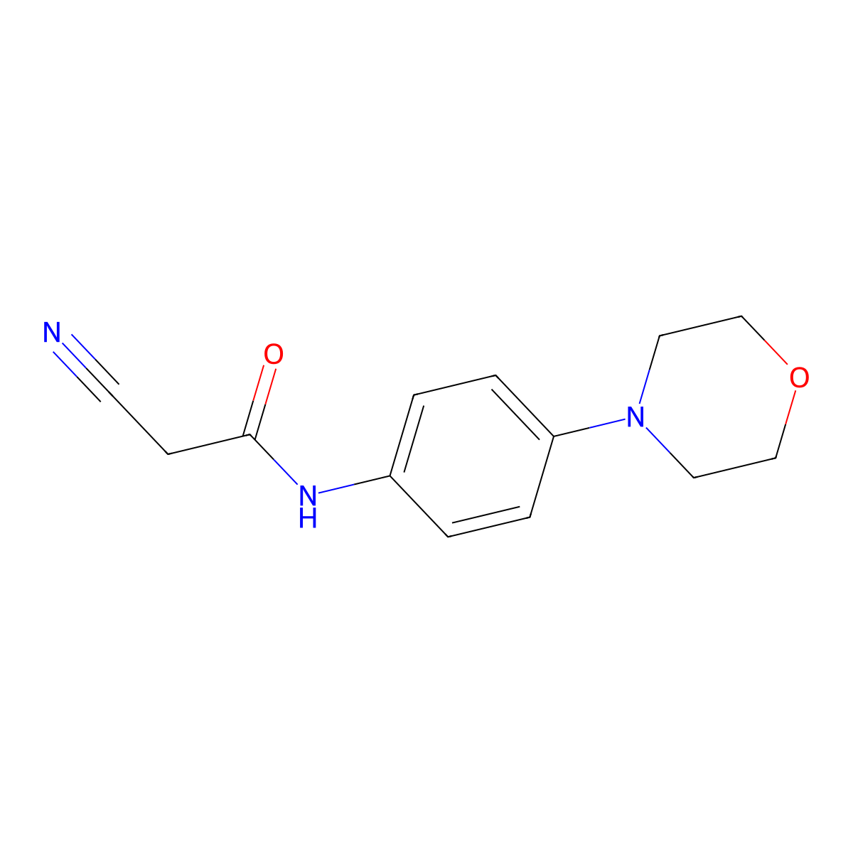 2-cyano-N-(4-(morpholin-4-yl)phenyl)acetamide molecular structure, CAS 568555-57-7