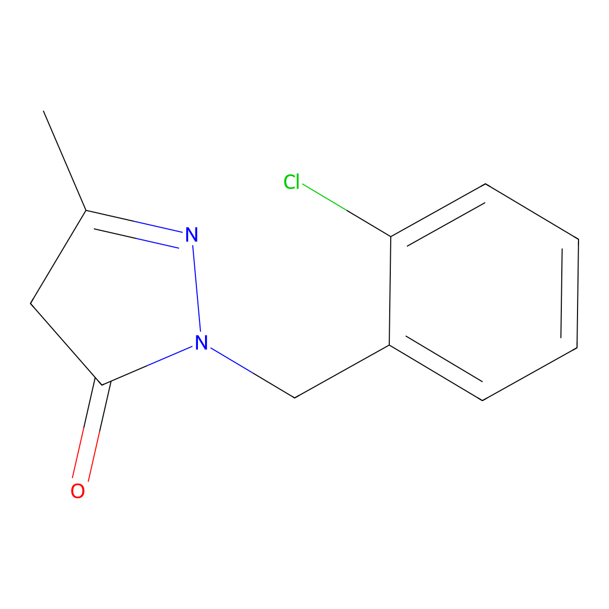 1-[(2-chlorophenyl)methyl]-3-methyl-4,5-dihydro-1H-pyrazol-5-one molecular structure, CAS 568555-62-4