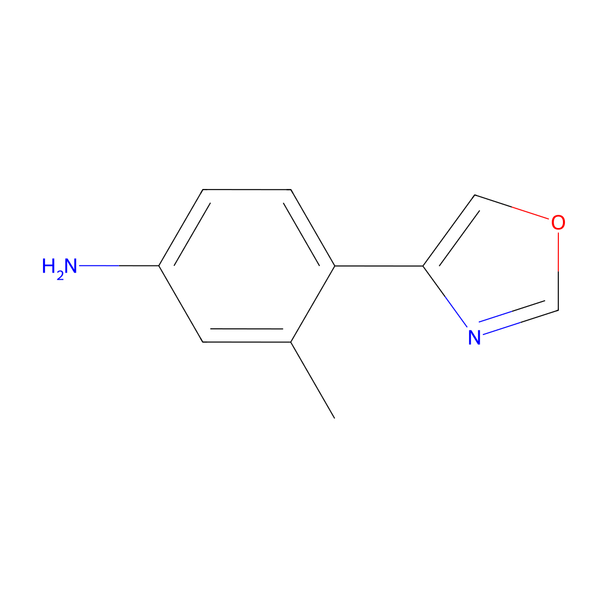 3-Methyl-4-(4-oxazolyl)benzenamine molecular structure, CAS 568556-32-1