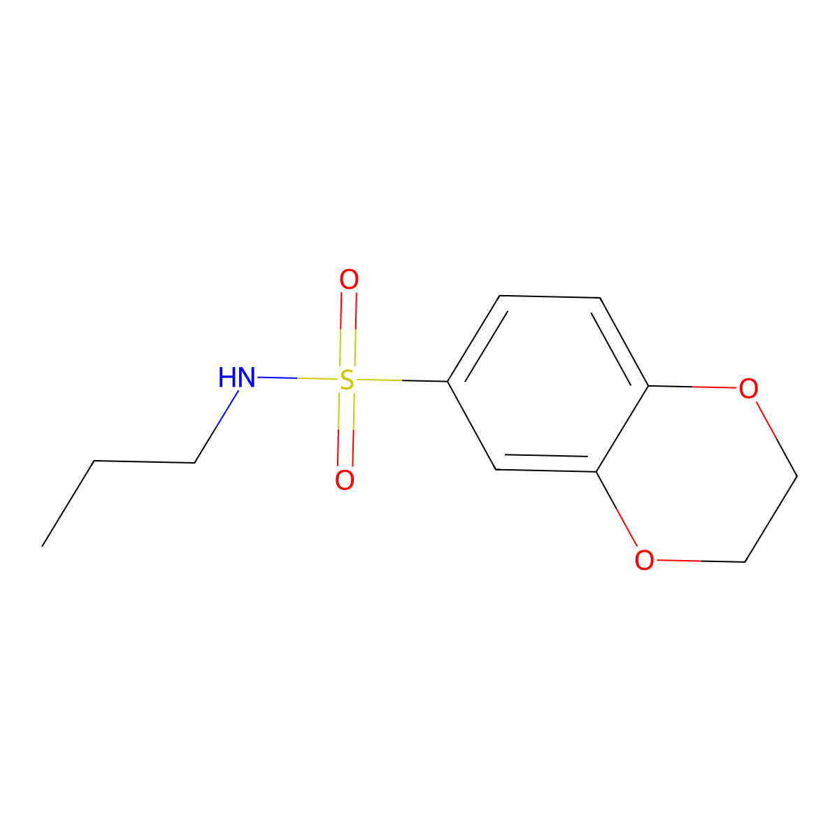 N-propyl-2,3-dihydro-1,4-benzodioxine-6-sulfonamide molecular structure, CAS 568556-82-1