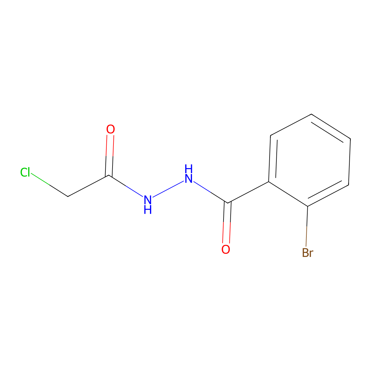 2-bromo-N'-(2-chloroacetyl)benzohydrazide molecular structure, CAS 568557-44-8
