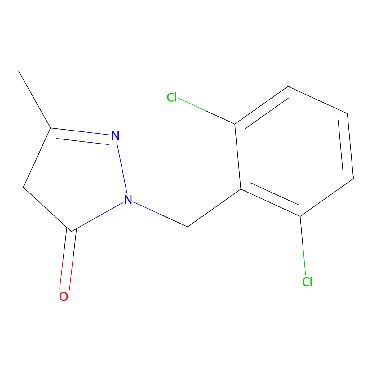 1-[(2,6-dichlorophenyl)methyl]-3-methyl-4,5-dihydro-1H-pyrazol-5-one molecular structure, CAS 568557-47-1