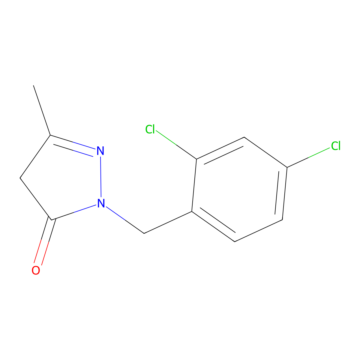 1-[(2,4-dichlorophenyl)methyl]-3-methyl-4,5-dihydro-1H-pyrazol-5-one molecular structure, CAS 568557-48-2