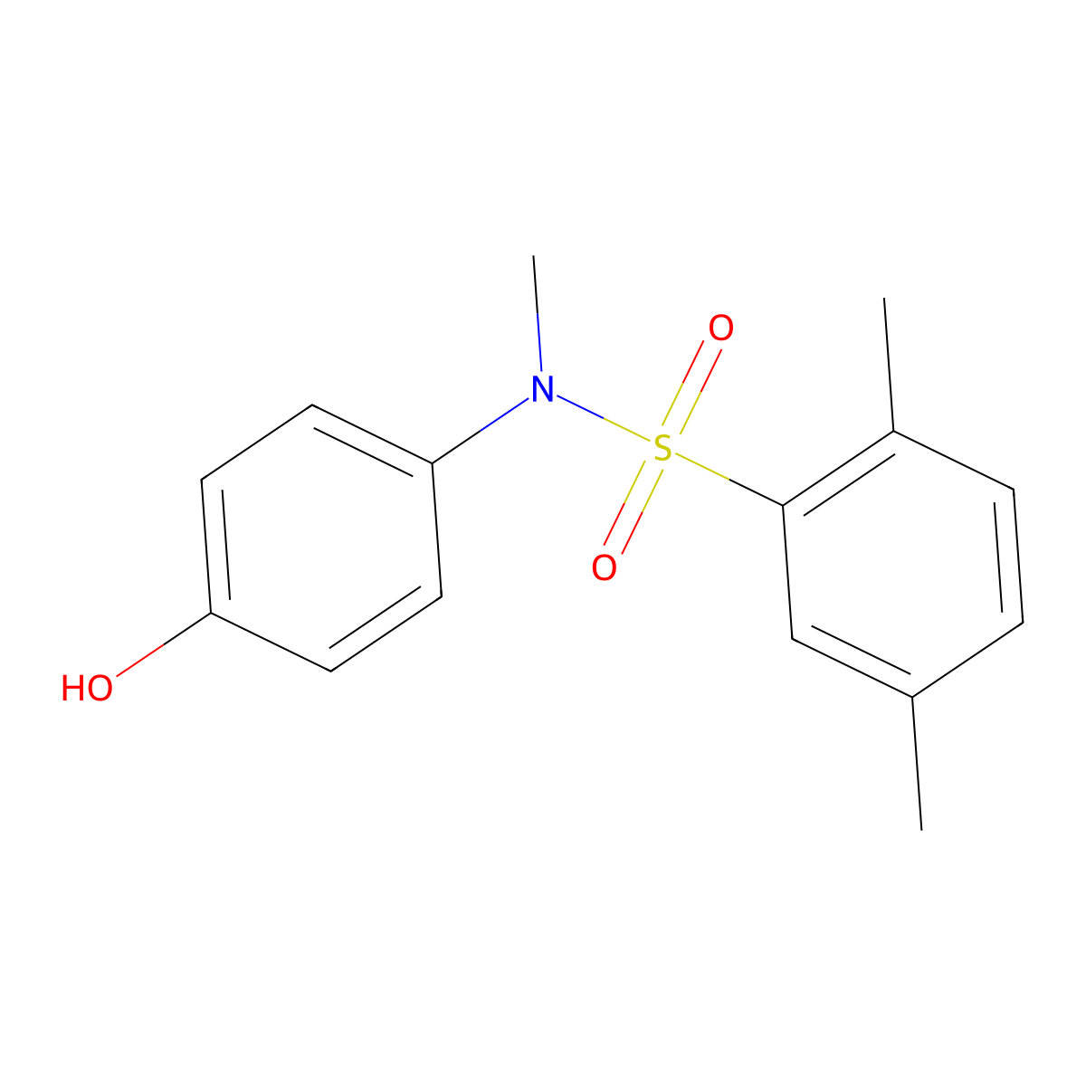 N-(4-hydroxyphenyl)-N,2,5-trimethylbenzene-1-sulfonamide molecular structure, CAS 568557-50-6