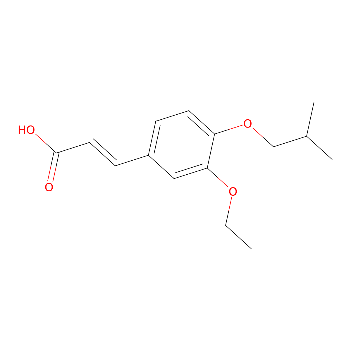 (2E)-3-[3-Ethoxy-4-(2-methylpropoxy)phenyl]prop-2-enoic acid molecular structure, CAS 568558-20-3
